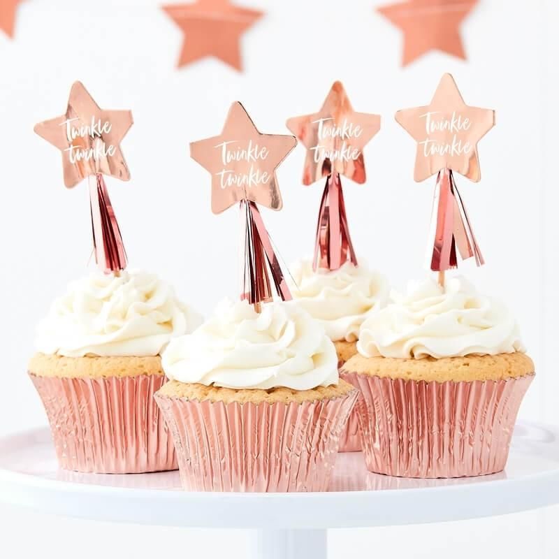 Ginger Ray - Cupcake Toppers With Tassel Rose Gold 12pcs