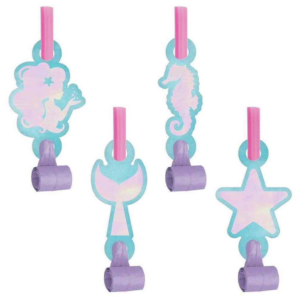 Creative Converting Mermaid Shine Blowouts w/ Medal 8ct