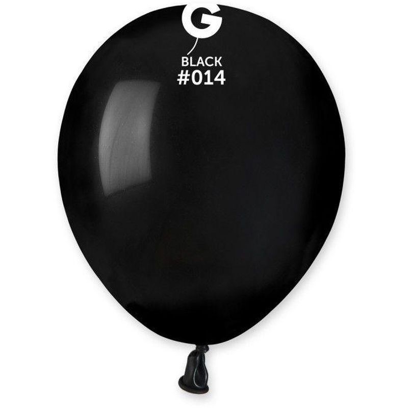 Gemar - 5in Standard Latex Black Color Balloon 100pcs