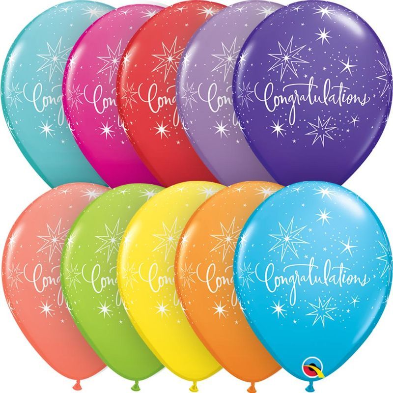 Qualatex Congratulations Tropical Assortment Balloon 6pcs