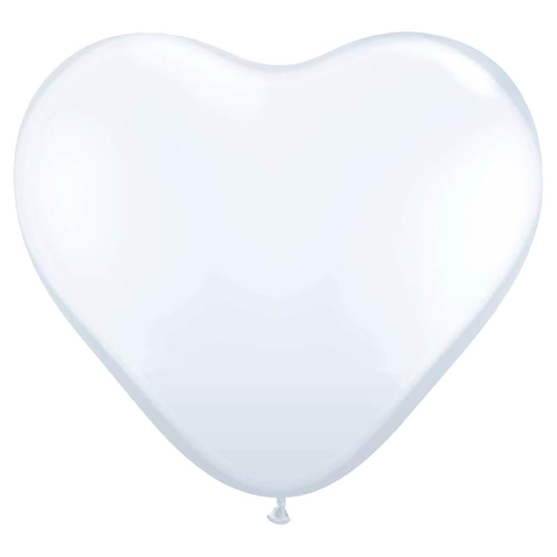 Qualatex - Heart Latex Balloon - 11Inch - 100pc - White