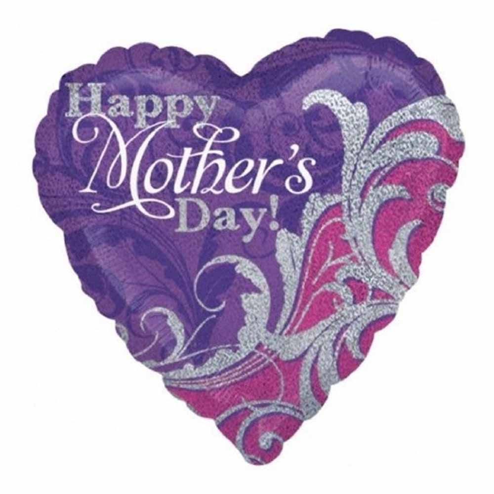 Anagram - Holo Mother's Days Damask Sparkles Foil Balloon 18 Inch