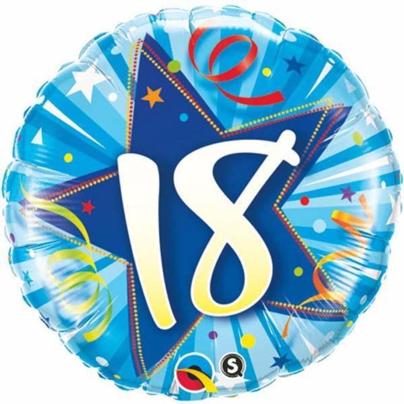 Qualatex 18 Shining Star Bright Blue 18in Round Foil Balloon