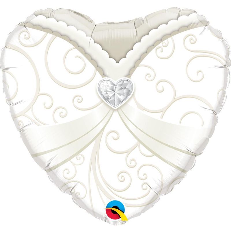 Qualatex - Wedding Gown 18in Heart Foil Balloon 1pcs