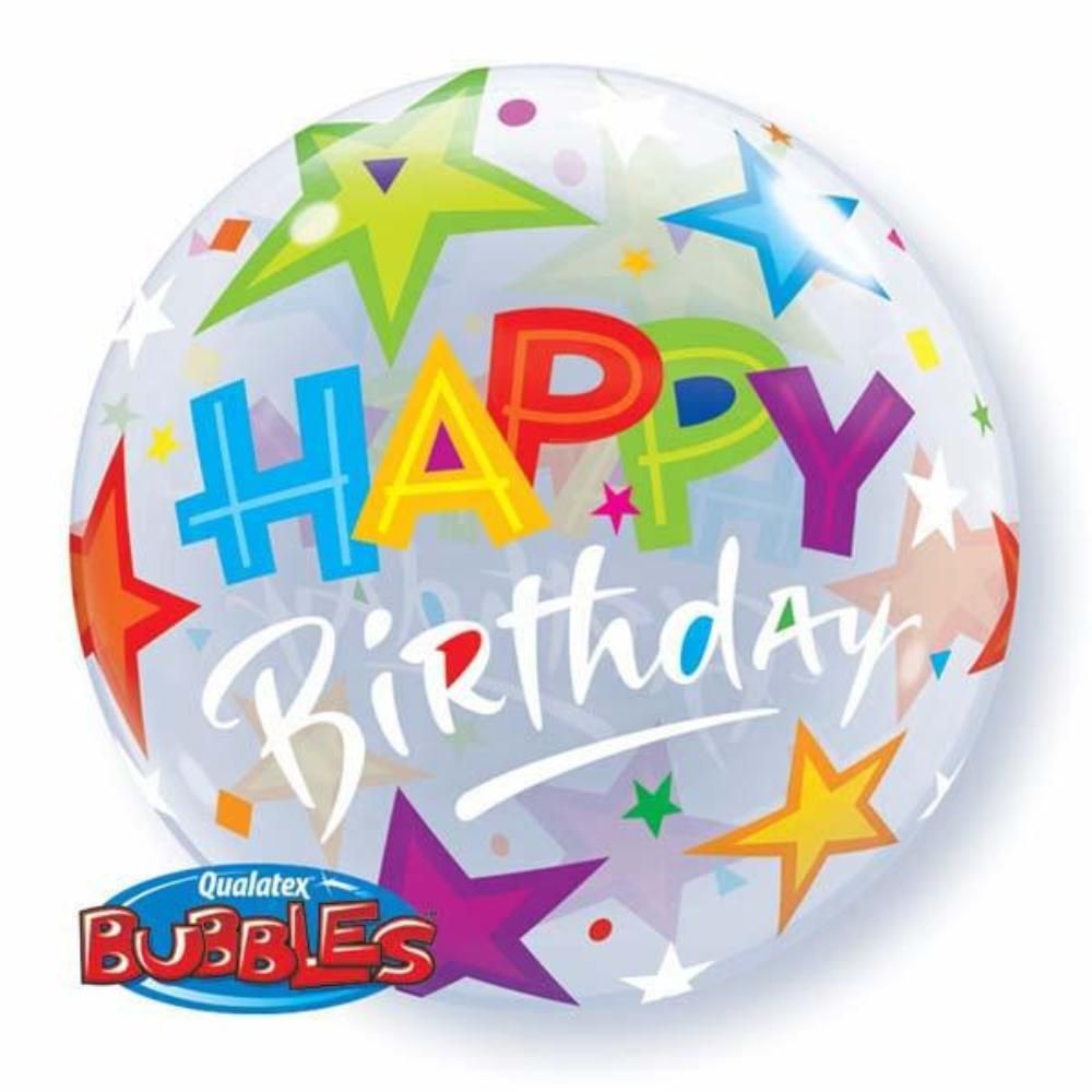 Qualatex - Birthday Brilliant Stars Single Bubble 22''