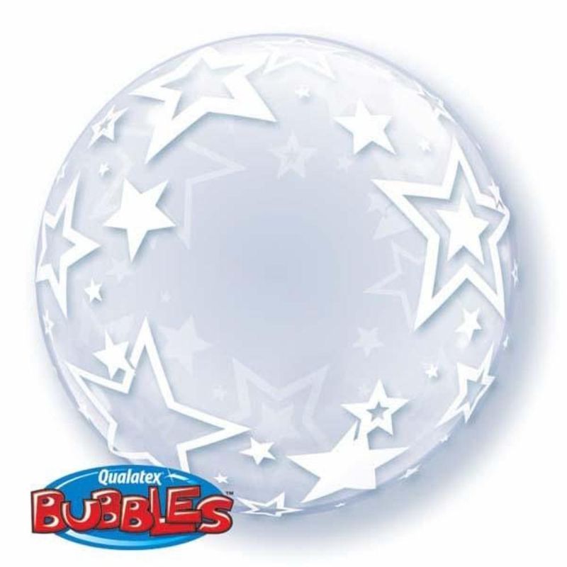 Qualatex - Deco Bubble Balloon Stylish Stars 24in