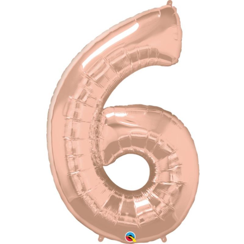 Qualatex - Rose Gold Foil Balloon #6 Shape 34in