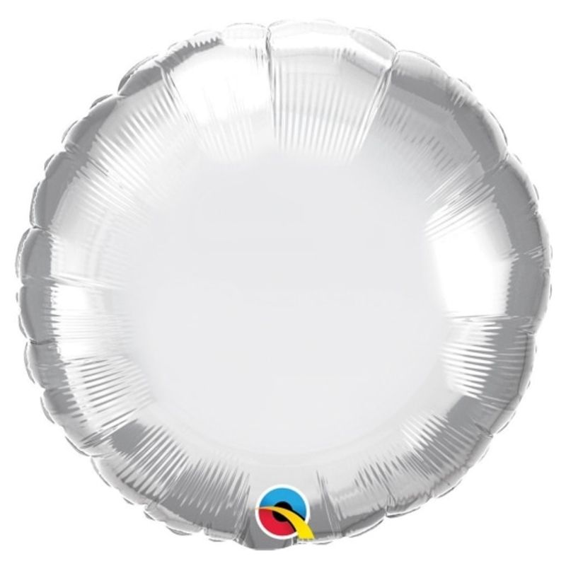 Qualatex - 18" Round Chrome Silver Plain Foil