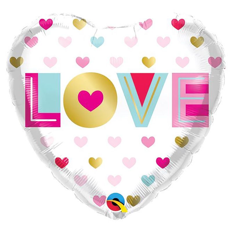 Qualatex - Love Metallic Hearts Balloon - 18Inch