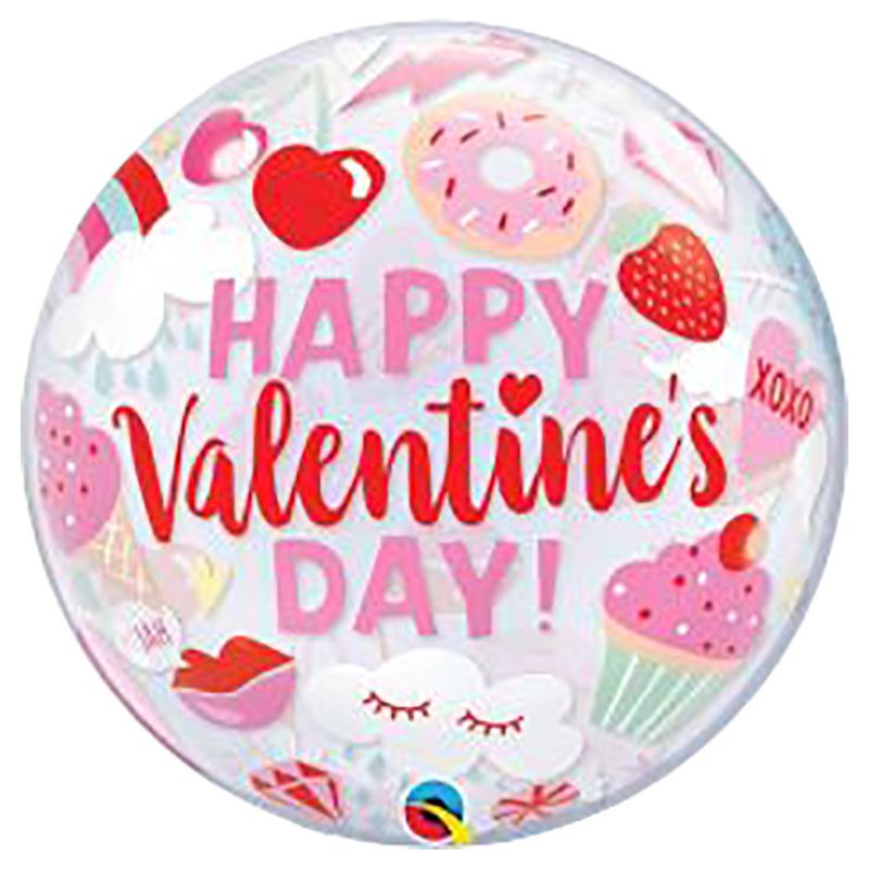 Qualatex - Single Everything Valentine's Bubble Balloon - 22Inch