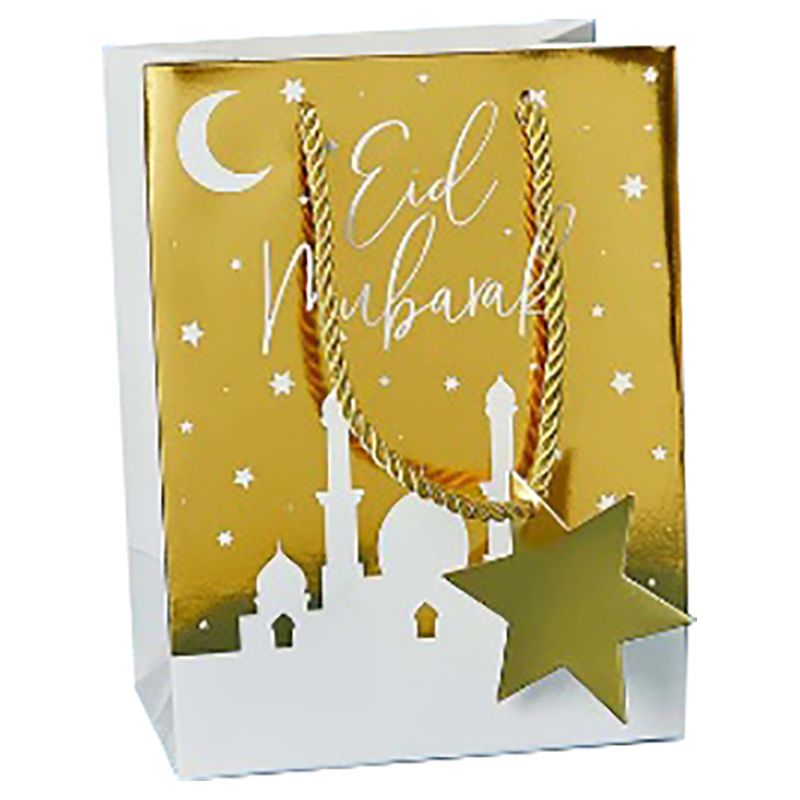 Hootyballoo - Eid Gold Gift Bag With Star Tag - 5pcs