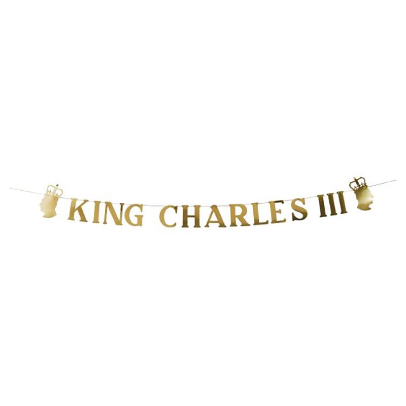 Hootyballoo - King Charles Iii Banner - 2M - Gold