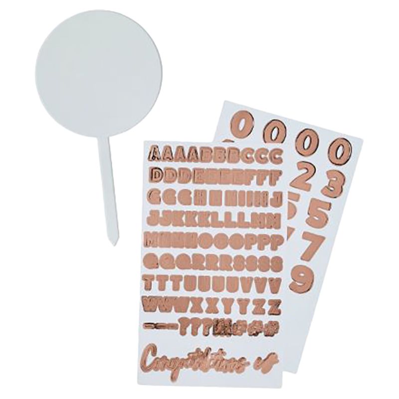 Hootyballoo - Acrylic Cake Topper & Sticker Sheets - 2pcs - Rose Gold