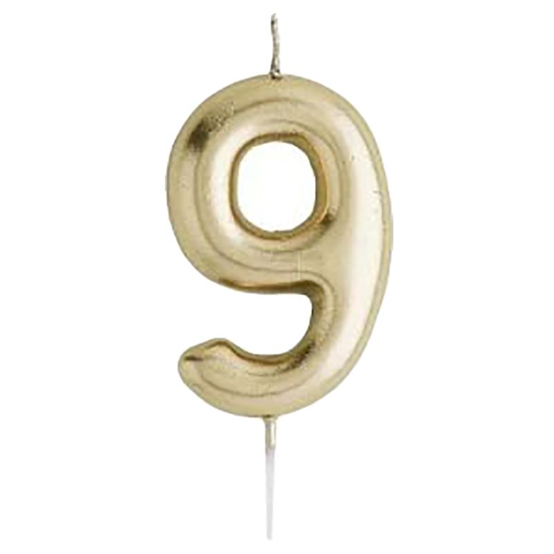 Hootyballoo - Number '9' Candle - Gold