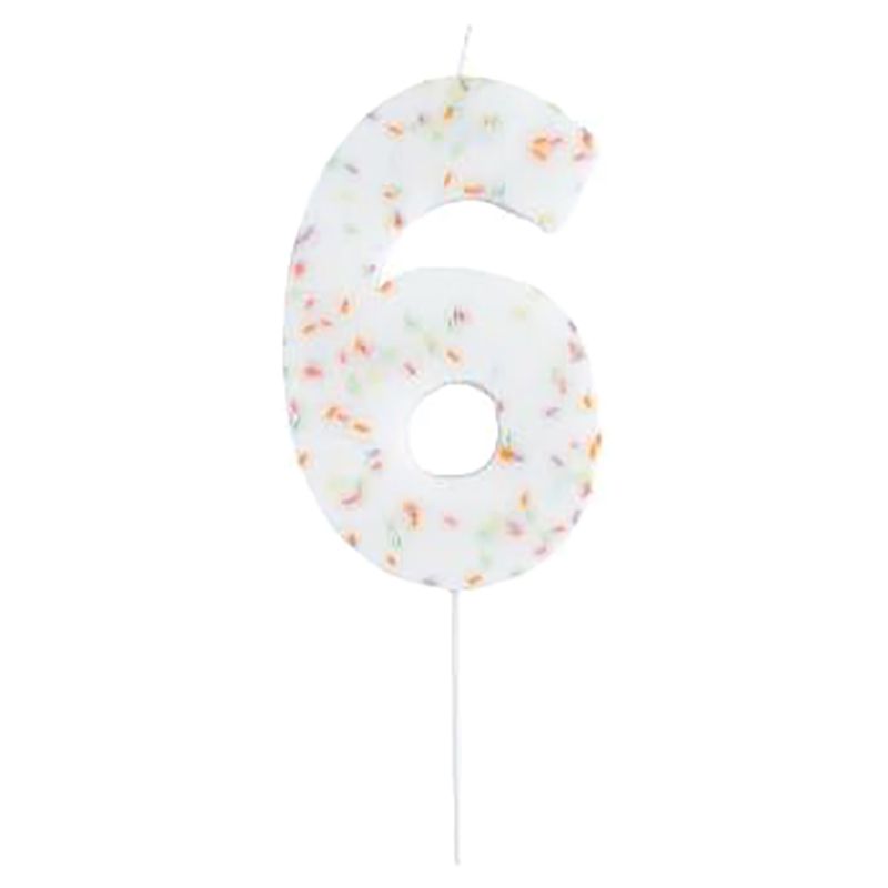 Hootyballoo - Jumbo Number '6' Sprinkle Candle 