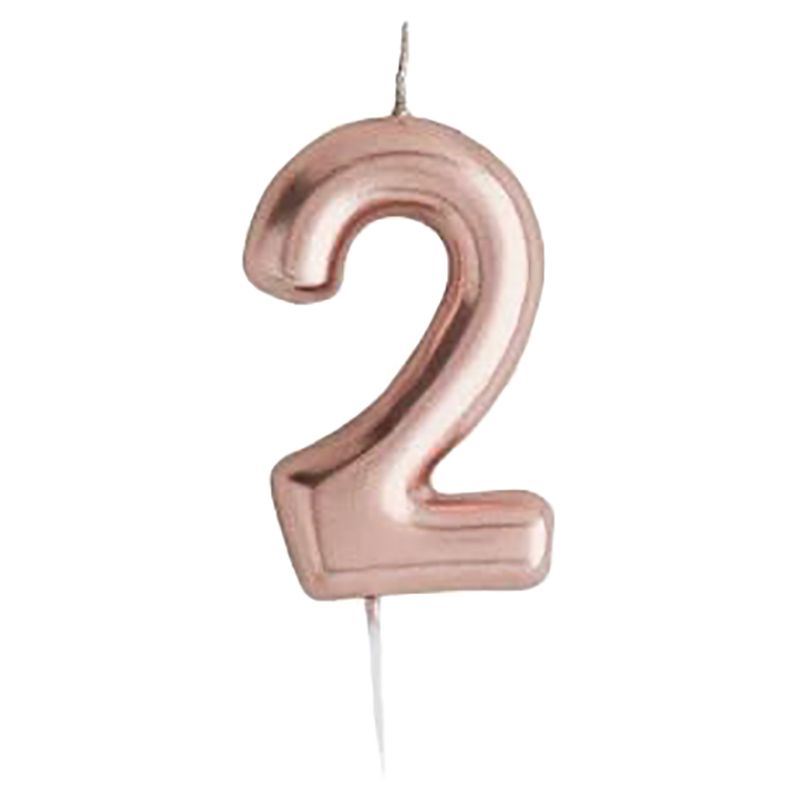 Hootyballoo - Number '2' Candle - Rose Gold 