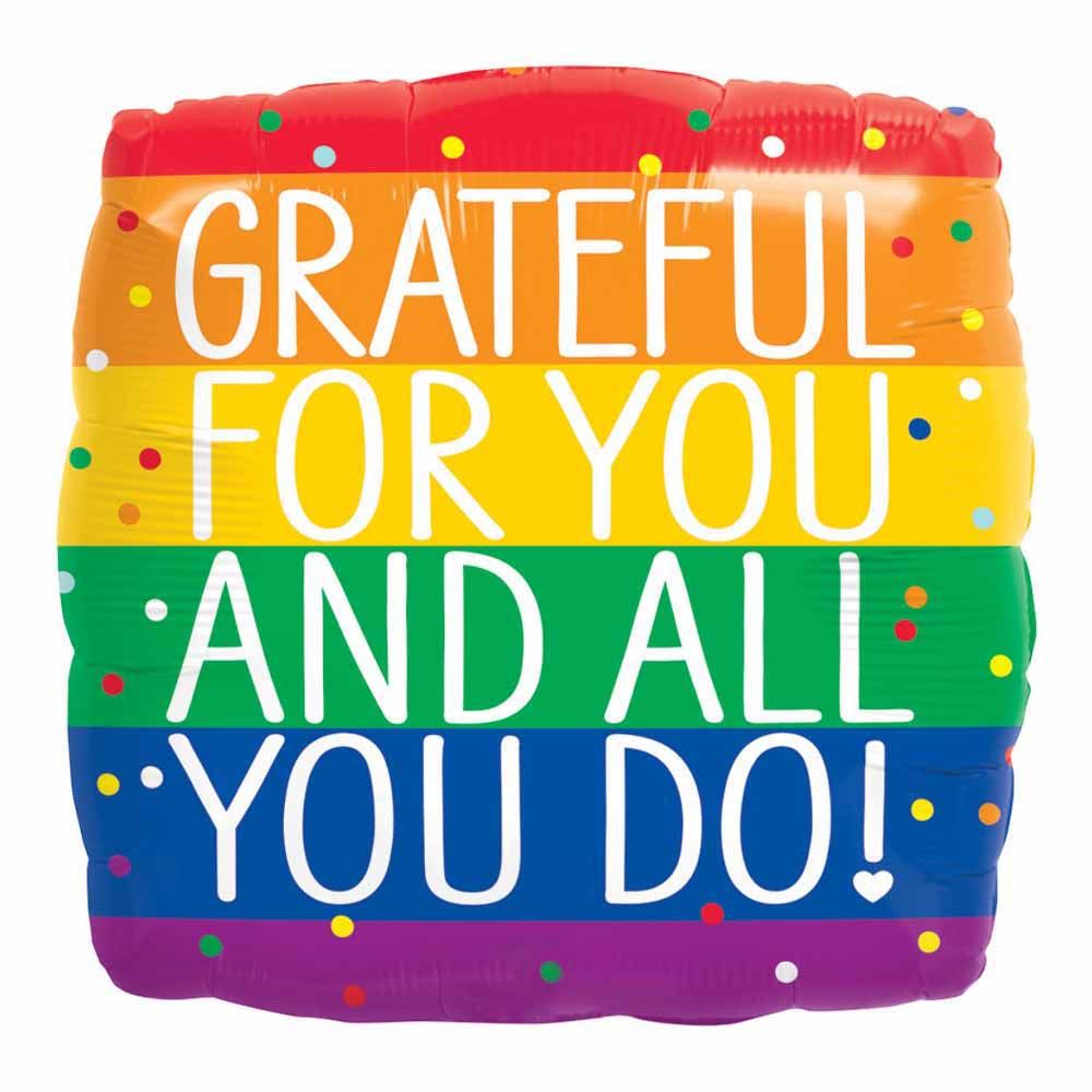 Qualatex - Square Grateful For You & All You Do Balloon - 18 Inch