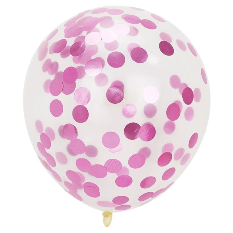 Unique - Clear Balloon w/ Heart Confetti - 16Inch - 5pc