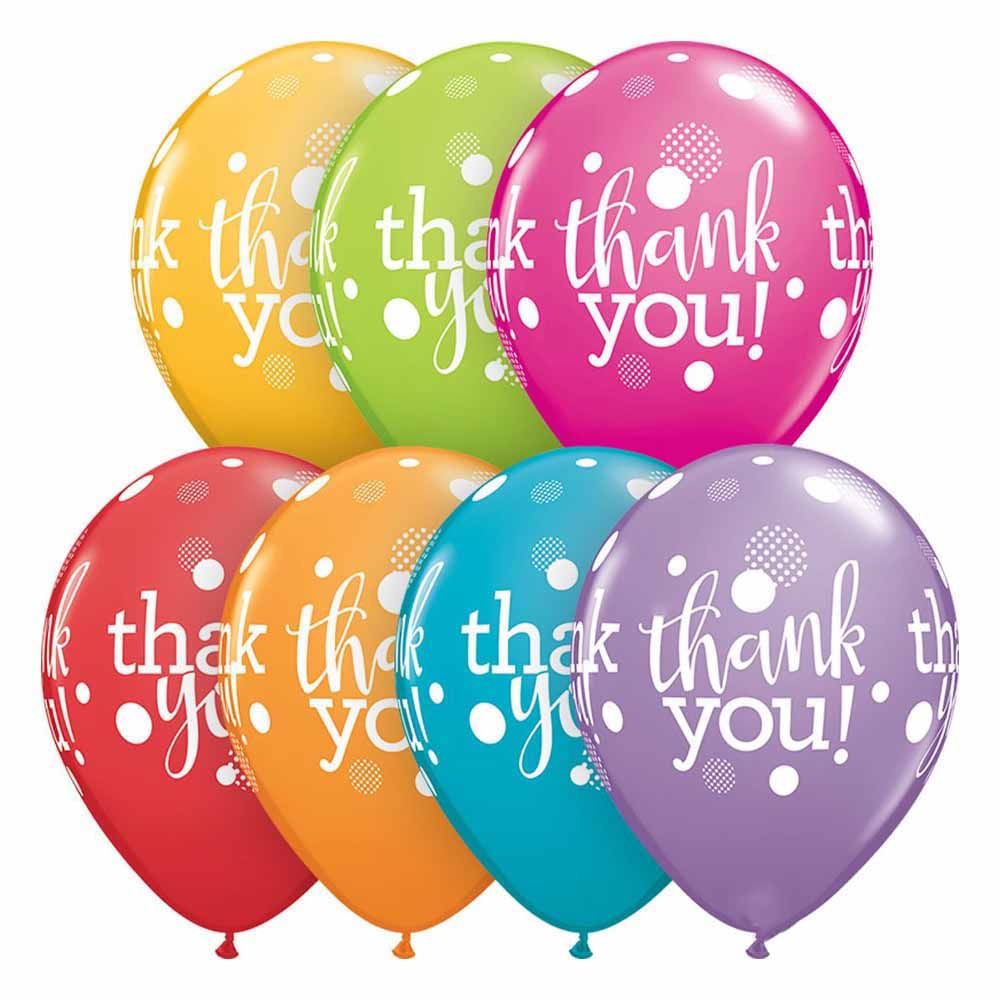 Qualatex - Thank You Dots Upon Dots Balloon 28 cm Pack of 25