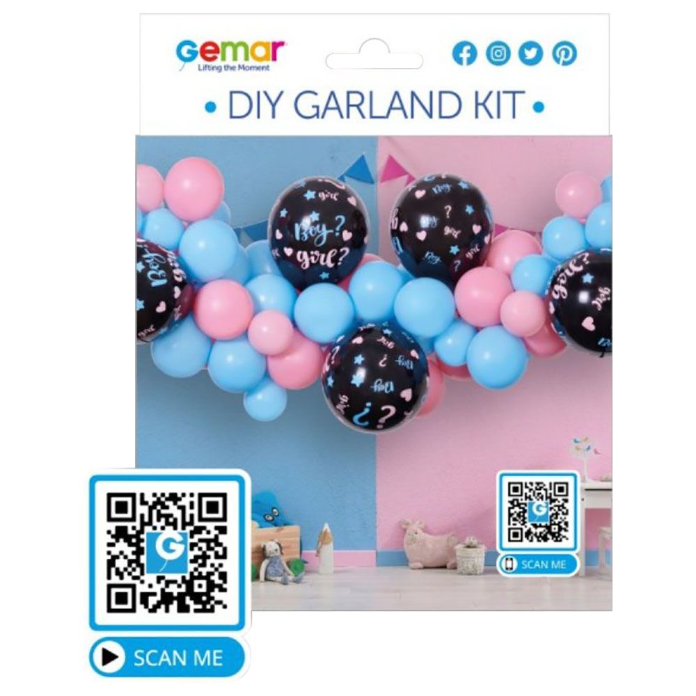 Gemar - DIY Balloon Garland Kit - Gender Reveal