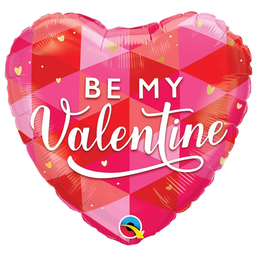 Qualatex - Heart Be My Valentine Foil Balloon -18-inch