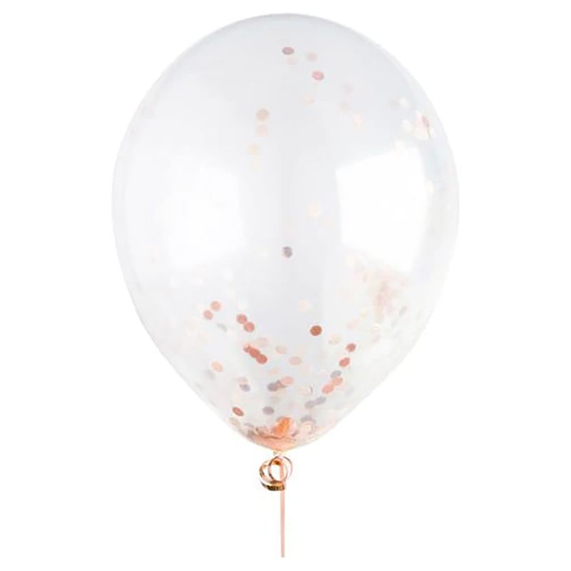 Hootyballoo - Confetti Filled Latex Balloons - 5pcs - Rose Gold 