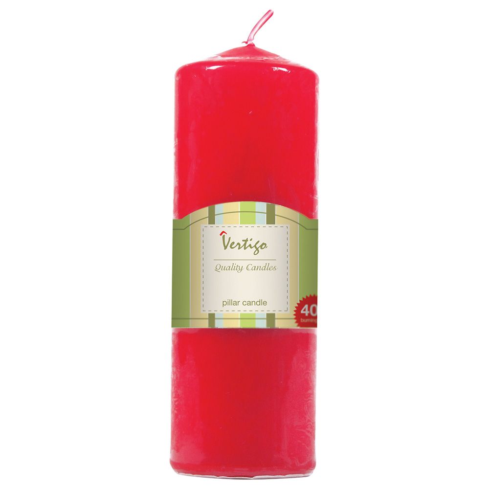 Christmas Magic - Pillar Candle - 2x9-inch - Deep Red