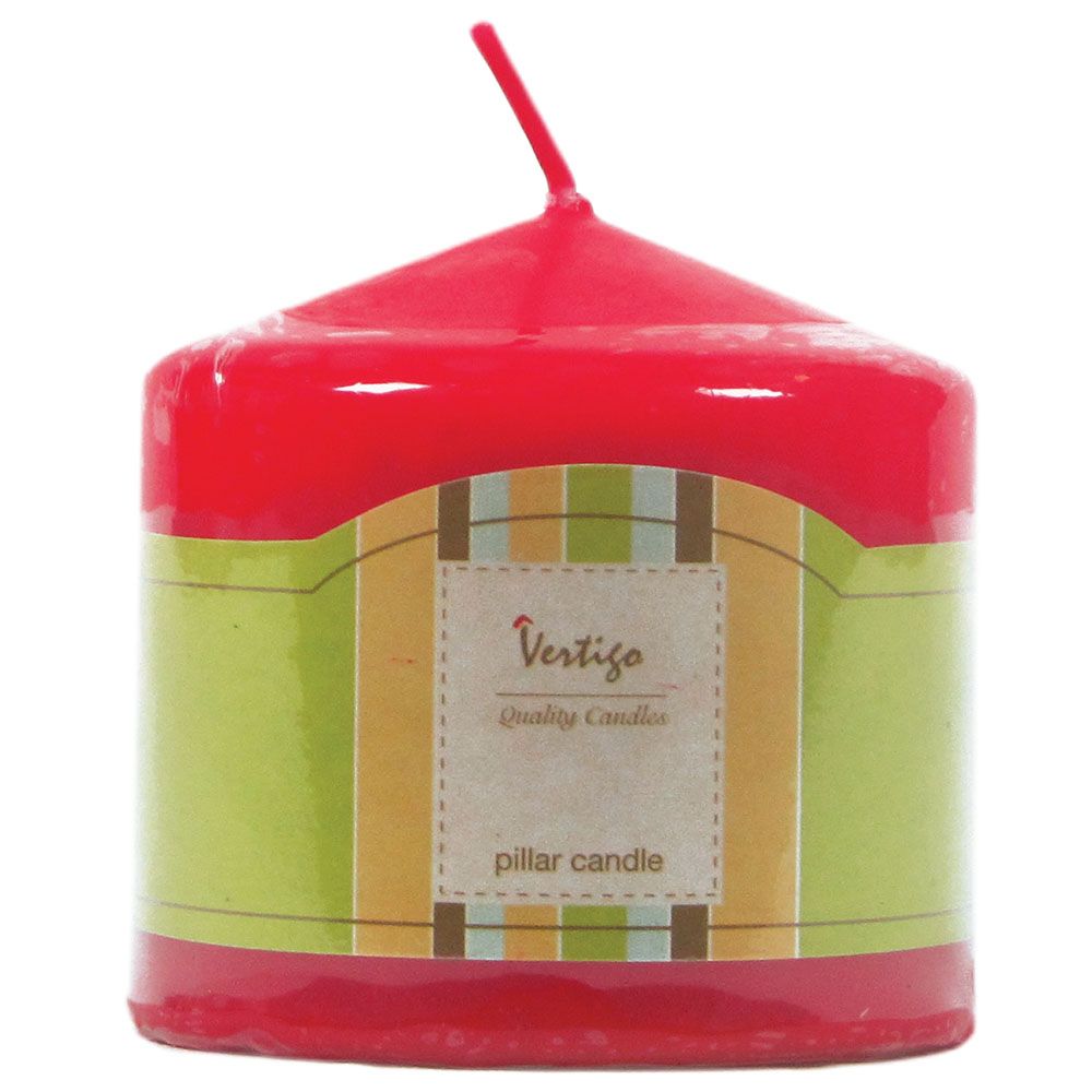 Party Zone -  Pillar Candle Deep 7 x 7 cm Red