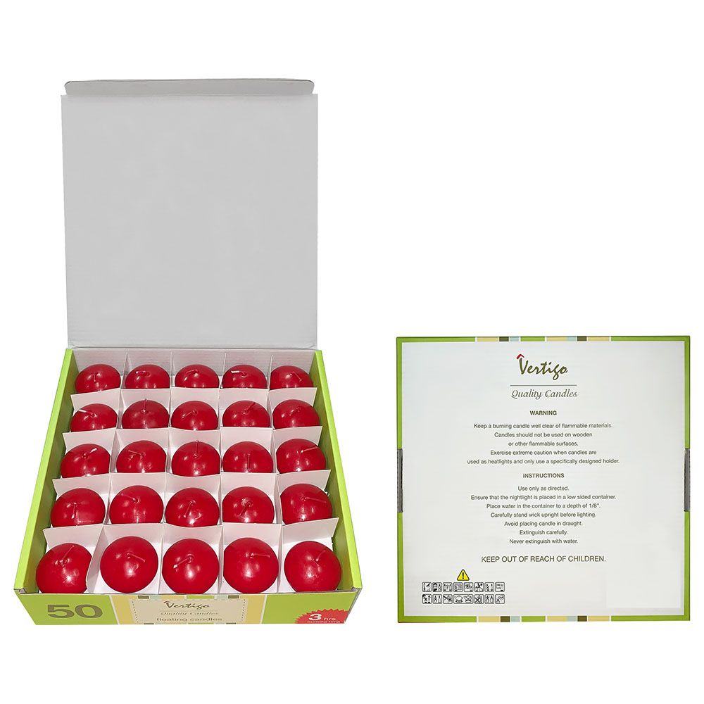 Vertigo - Floating Candles - 50Pcs - Red