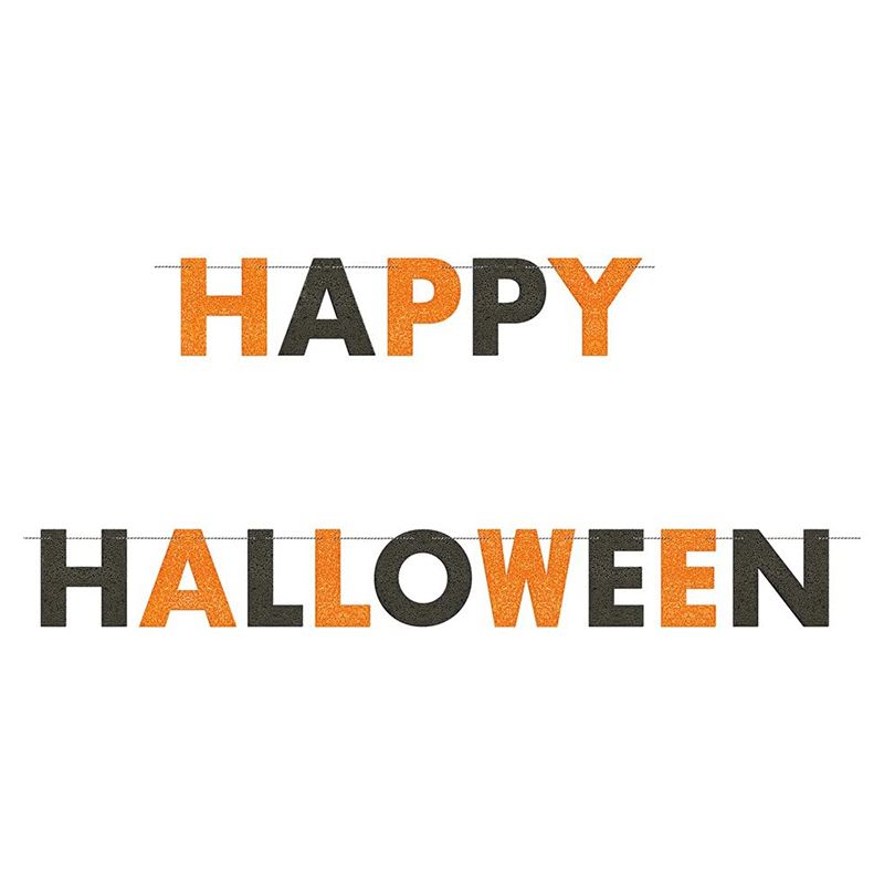 Unique - Happy Halloween Glitter Banner 9ft. 1pc