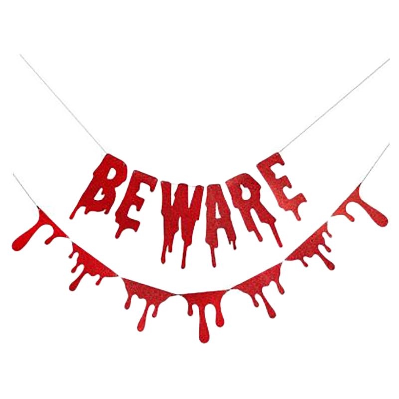 Hootyballoo - Glitter Beware & Bloody Banner - 2m - Red