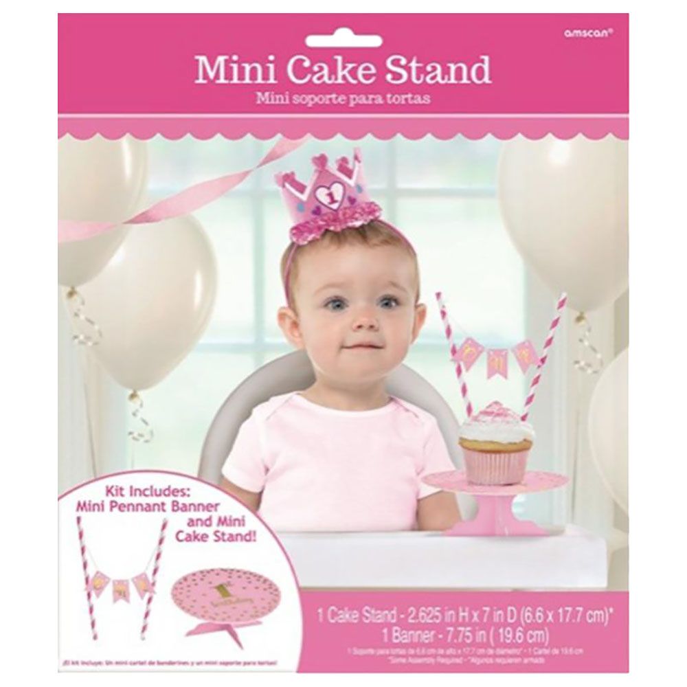 1st Birthday Pink Mini Cake Stand Kit