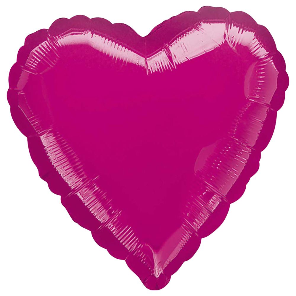 Metallic Fucshia Heart Foil Balloon