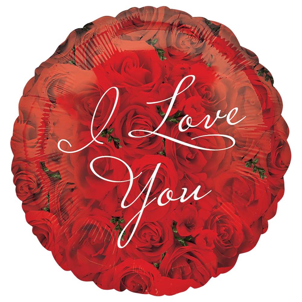 I Love You Rose Foil Balloon 18in - Red