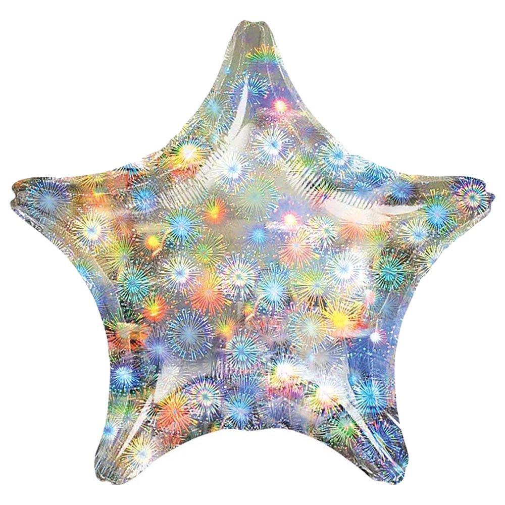 Party Centre - 32-inch Holographic Fireworks Star Balloon