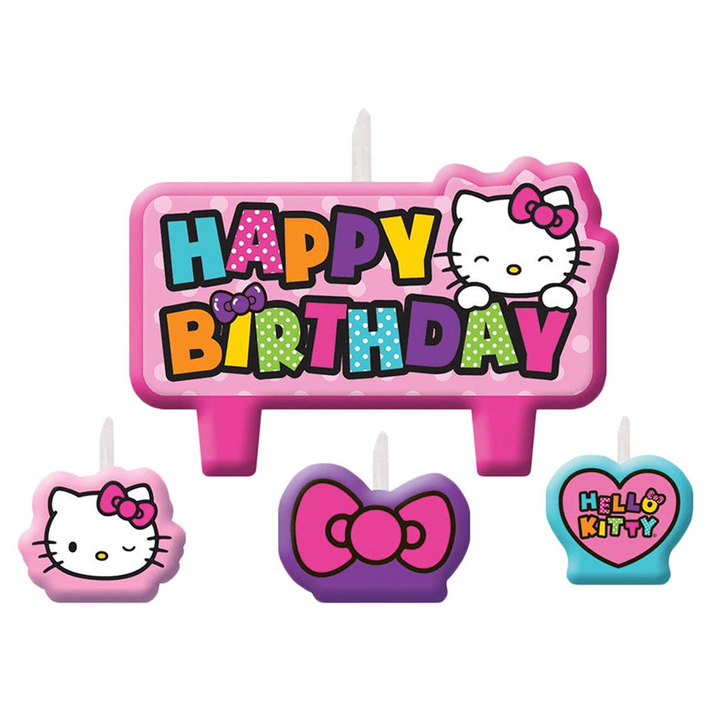 Hello Kitty Rainbow Birthday Candle Set(4pcs)