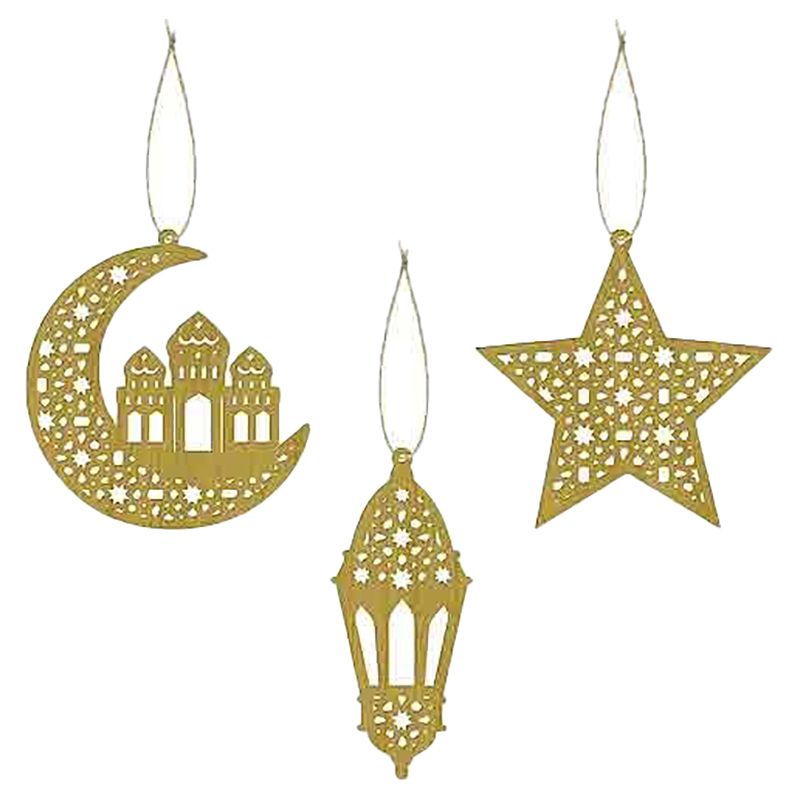 Party Centre - Ramadan Wood Cut-outs - Gold