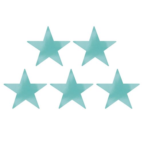 Amscan - Star Foil Cutouts 9" 5pcs - Robins Egg Blue