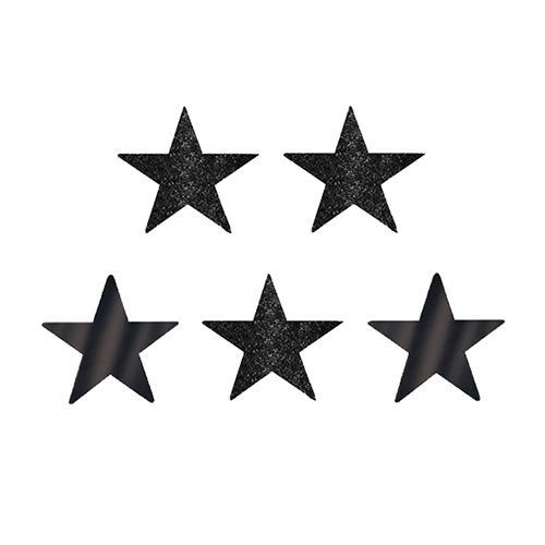 Amscan - Star Foil Cutouts 5" 5pcs - Jet Black