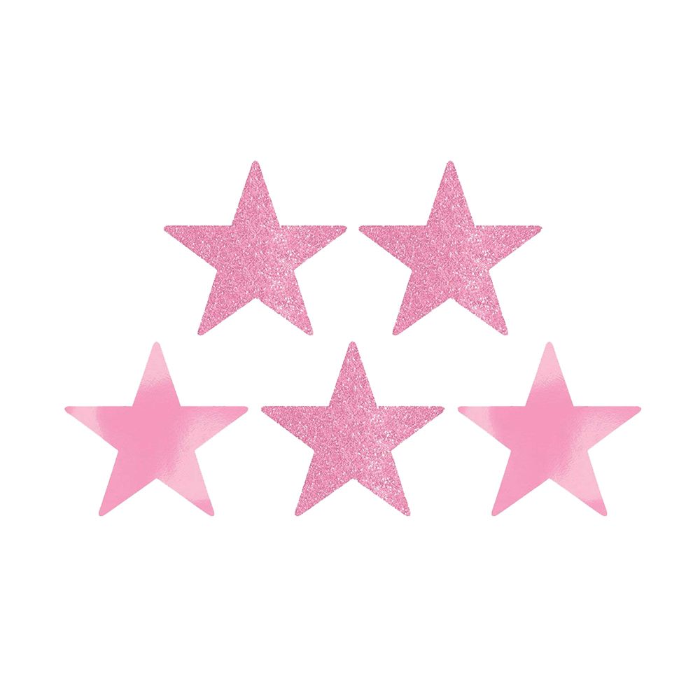 Amscan - Star Foil Cutouts 5" 5pcs - Pink