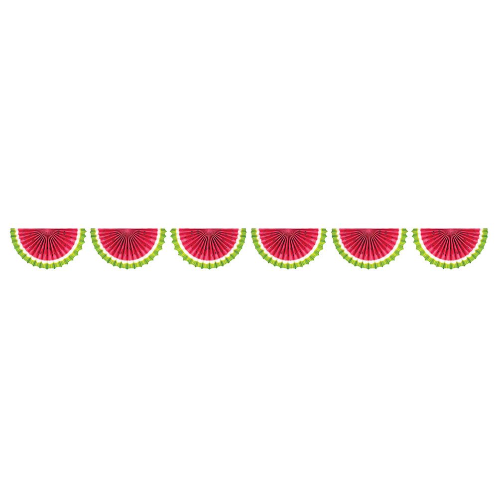 Watermelon Fan Bunting Paper Garland - Red