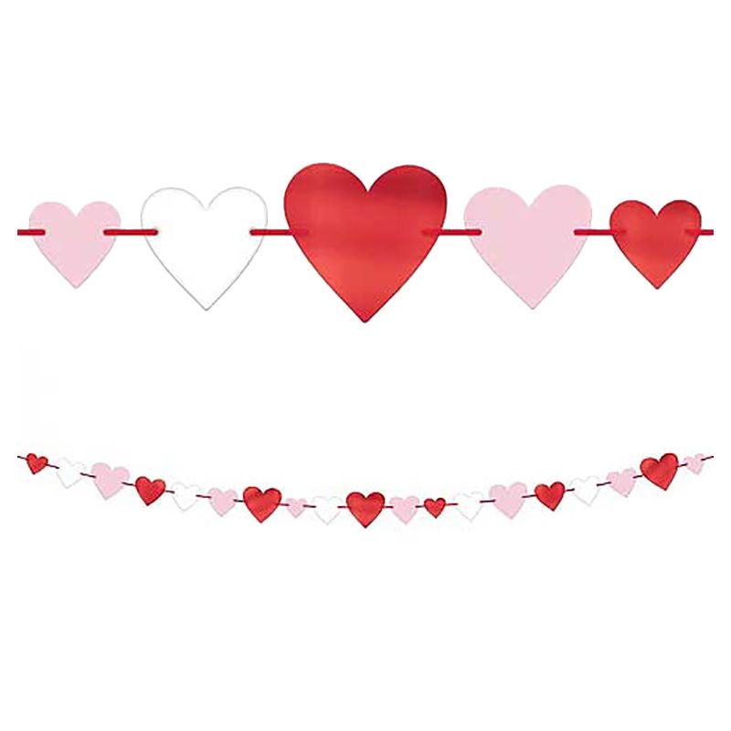 Valentines Heart Garland Foil, Paper & Ribbon