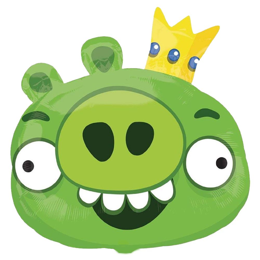 Amscan - Angry Birds King Pig Foil Balloon 22 x 23" - Green