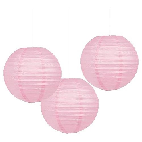 Amscan - New Round Paper Lanterns 9.5" 3pcs - Pink