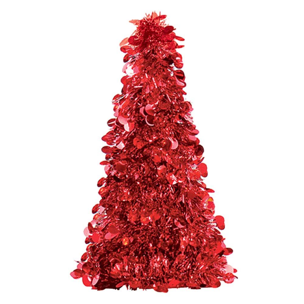 Tree Small Tinsel 10" - Red