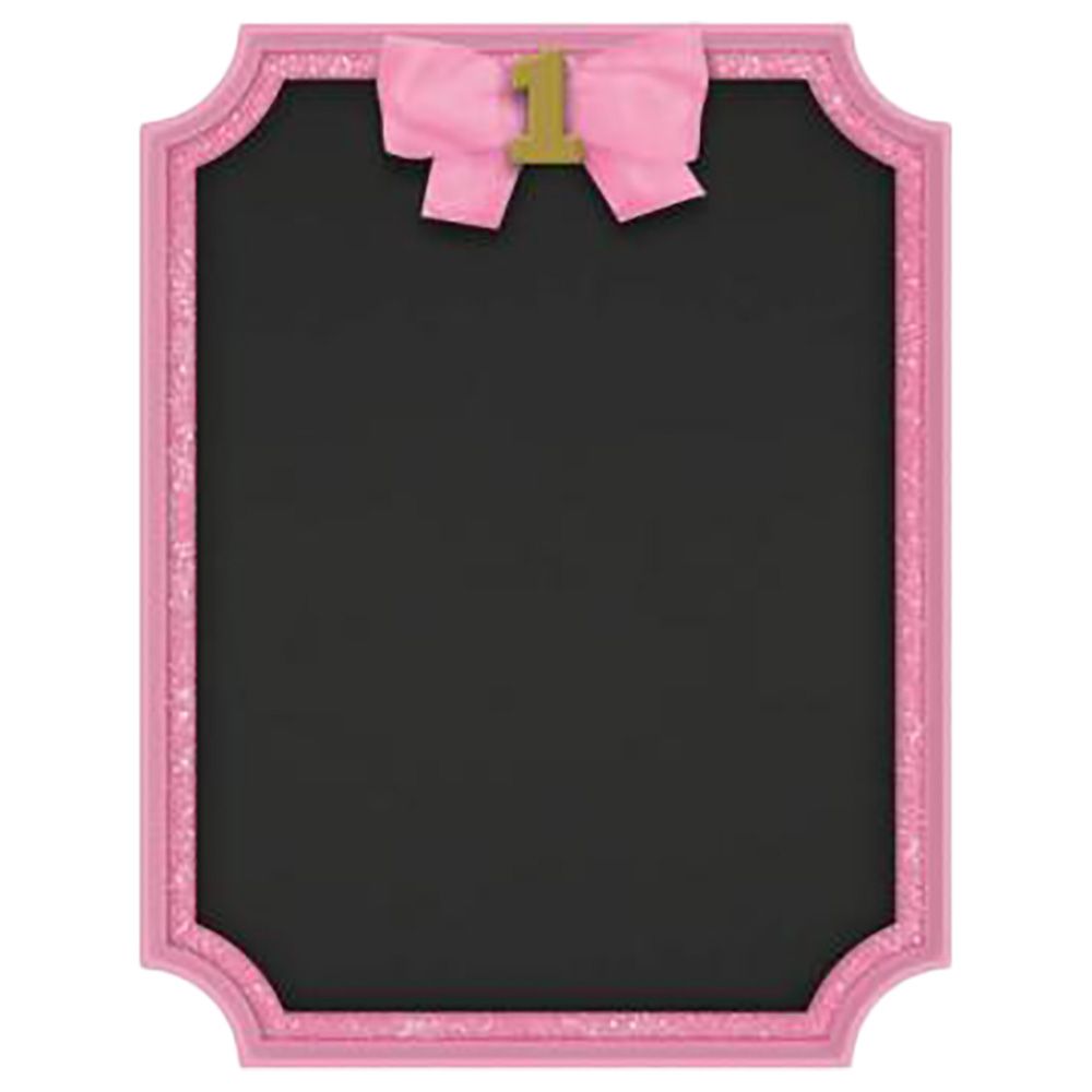 1st Birthday Pink Easel Glitter Mdf Sign