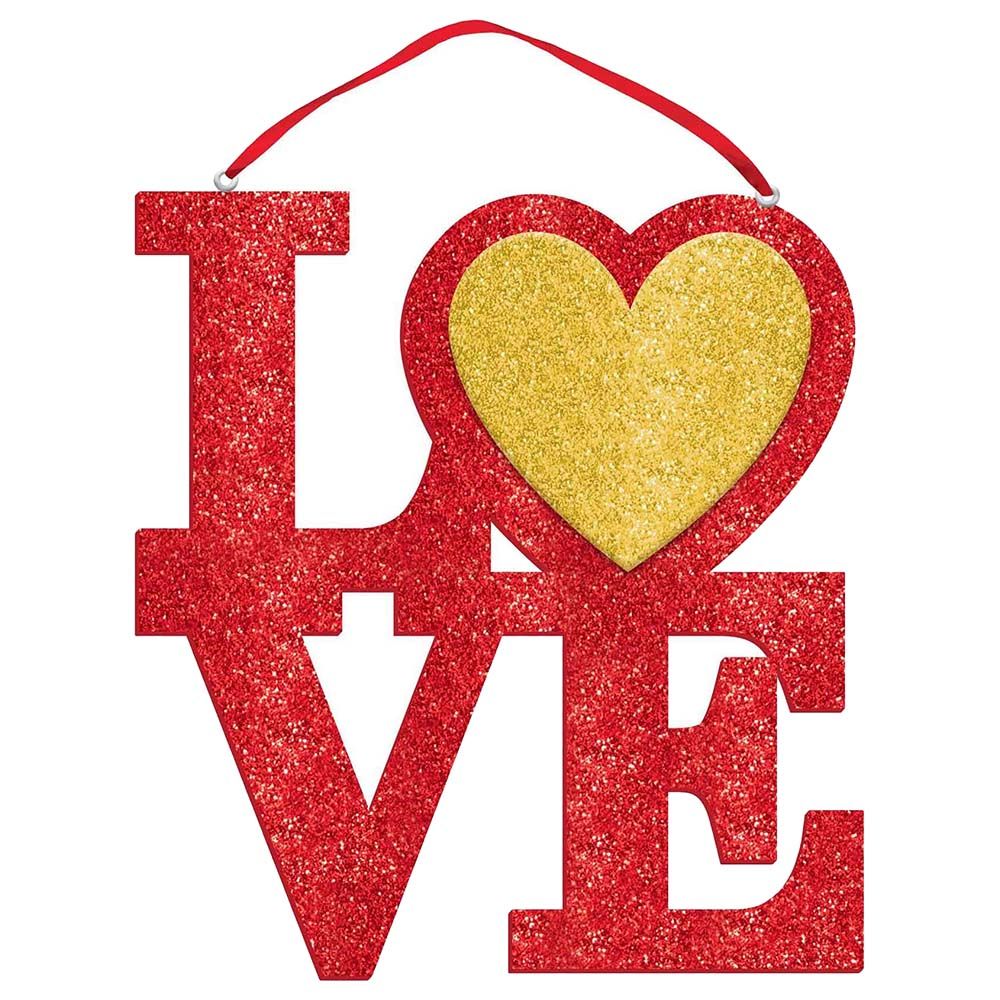 Valentines Love Glitter Foam Sign