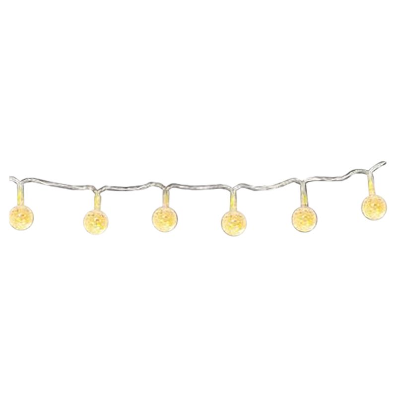 White Crackle Mini Globes String Lights