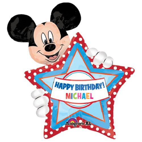 Mickey's Birthday Personalized Balloon 30"