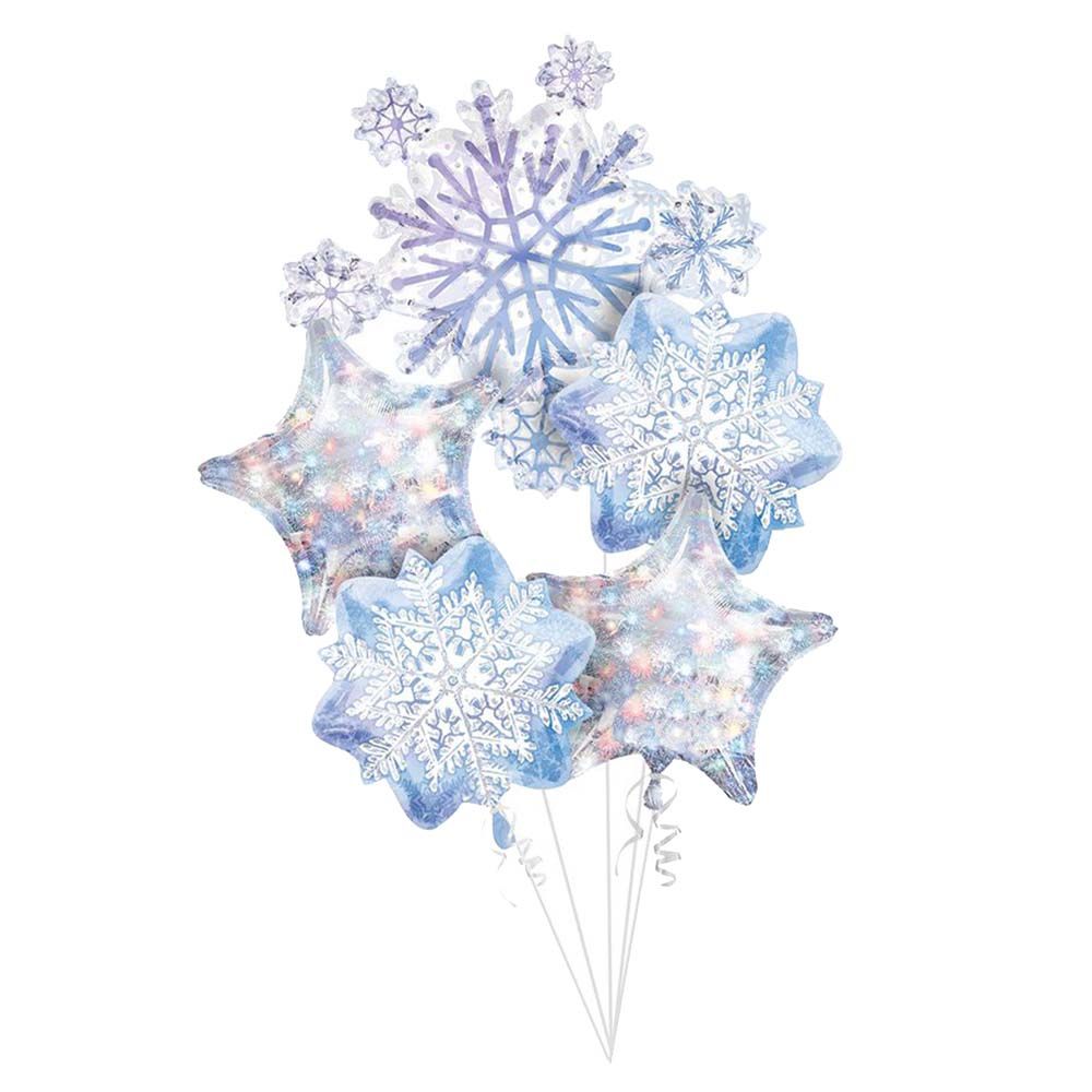 Snowflakes Balloon Bouquet 5pcs